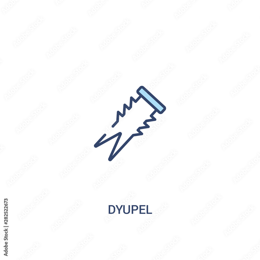 Obraz premium dyupel concept 2 colored icon. simple line element illustration. outline blue dyupel symbol. can be used for web and mobile ui/ux.