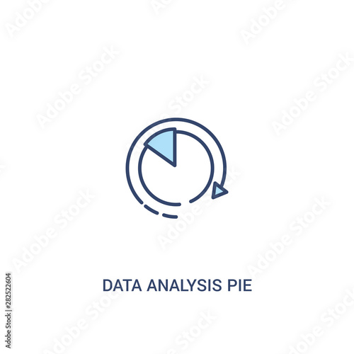 data analysis pie chart interface concept 2 colored icon. simple line element illustration. outline blue data analysis pie chart interface symbol. can be used for web and mobile ui/ux.