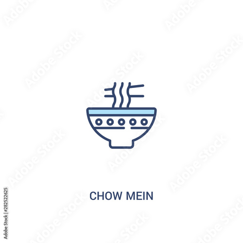 chow mein concept 2 colored icon. simple line element illustration. outline blue chow mein symbol. can be used for web and mobile ui/ux.