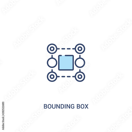 Wallpaper Mural bounding box concept 2 colored icon. simple line element illustration. outline blue bounding box symbol. can be used for web and mobile ui/ux. Torontodigital.ca