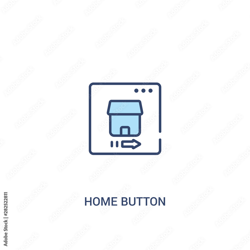 home button concept 2 colored icon. simple line element illustration. outline blue home button symbol. can be used for web and mobile ui/ux. home button concept 2 colored icon. simple line element illustration. outline blue home button symbol. can be used for web and mobile ui/ux.