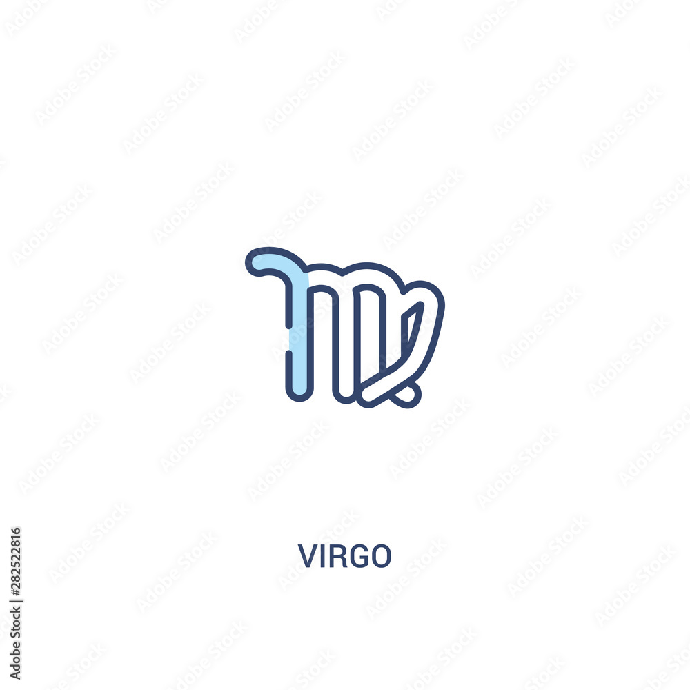 Fototapeta premium virgo concept 2 colored icon. simple line element illustration. outline blue virgo symbol. can be used for web and mobile ui/ux.