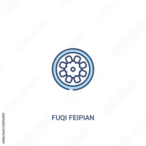 fuqi feipian concept 2 colored icon. simple line element illustration. outline blue fuqi feipian symbol. can be used for web and mobile ui/ux.