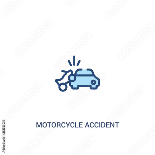 motorcycle accident concept 2 colored icon. simple line element illustration. outline blue motorcycle accident symbol. can be used for web and mobile ui/ux.