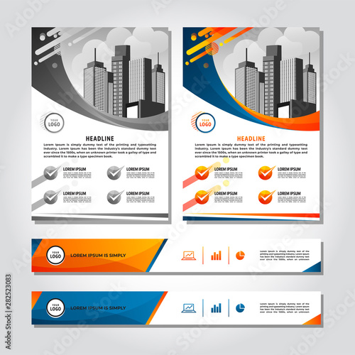 Business abstract vector template. Brochure design, cover modern layout, annual report, poster, flayer in A-4, geometric - Vector