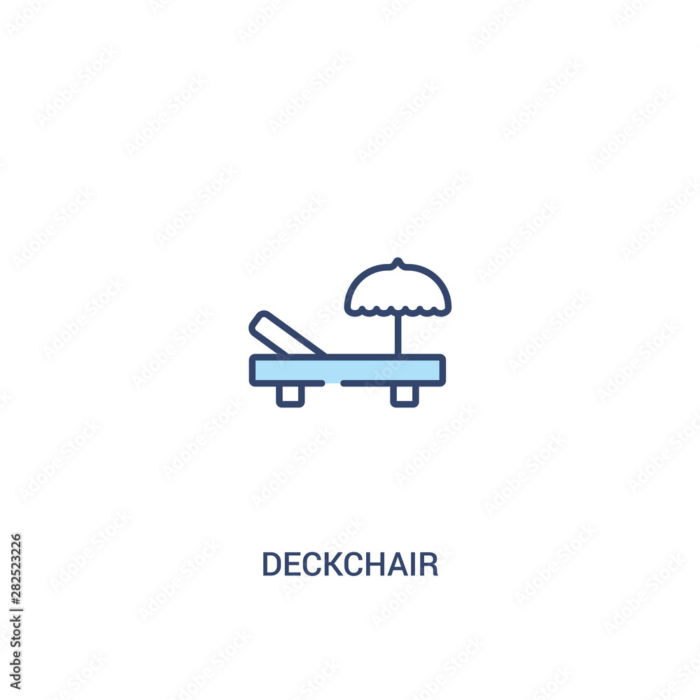 deckchair concept 2 colored icon. simple line element illustration. outline blue deckchair symbol. can be used for web and mobile ui/ux.