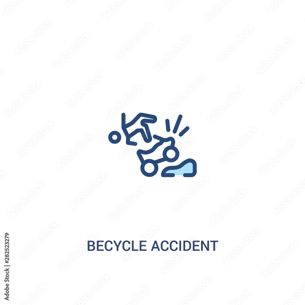 becycle accident concept 2 colored icon. simple line element illustration. outline blue becycle accident symbol. can be used for web and mobile ui/ux. becycle accident concept 2 colored icon. simple line element illustration. outline blue becycle accident symbol. can be used for web and mobile ui/ux.