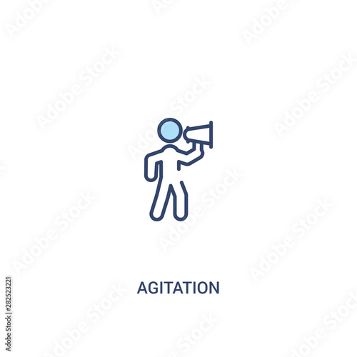 agitation concept 2 colored icon. simple line element illustration. outline blue agitation symbol. can be used for web and mobile ui/ux.