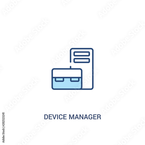 device manager concept 2 colored icon. simple line element illustration. outline blue device manager symbol. can be used for web and mobile ui/ux.