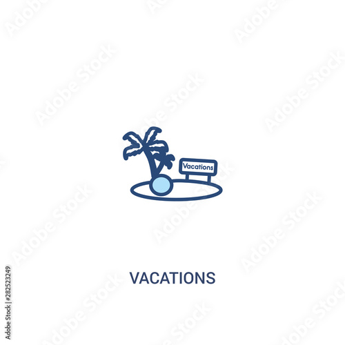 vacations concept 2 colored icon. simple line element illustration. outline blue vacations symbol. can be used for web and mobile ui/ux.