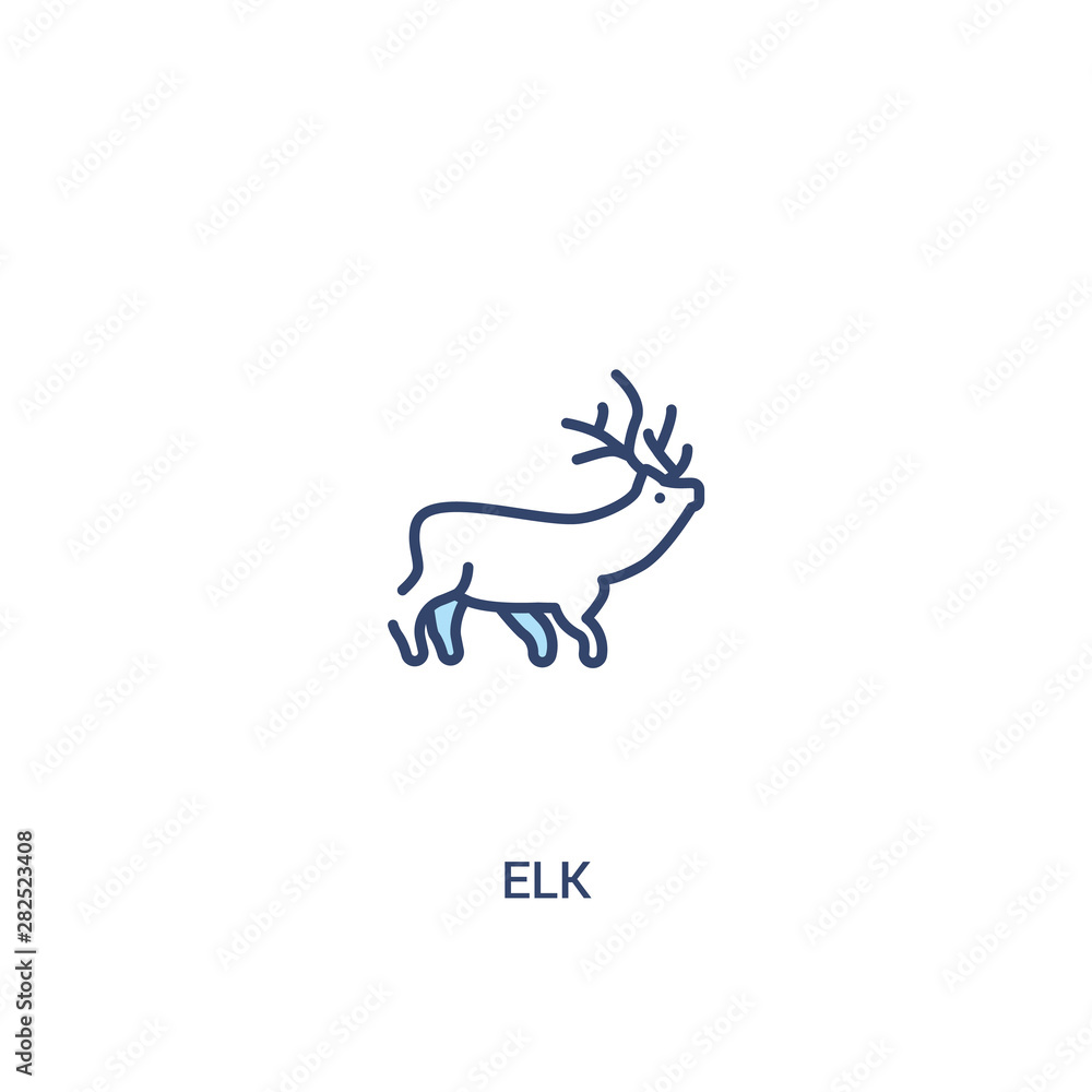 elk concept 2 colored icon. simple line element illustration. outline blue elk symbol. can be used for web and mobile ui/ux.