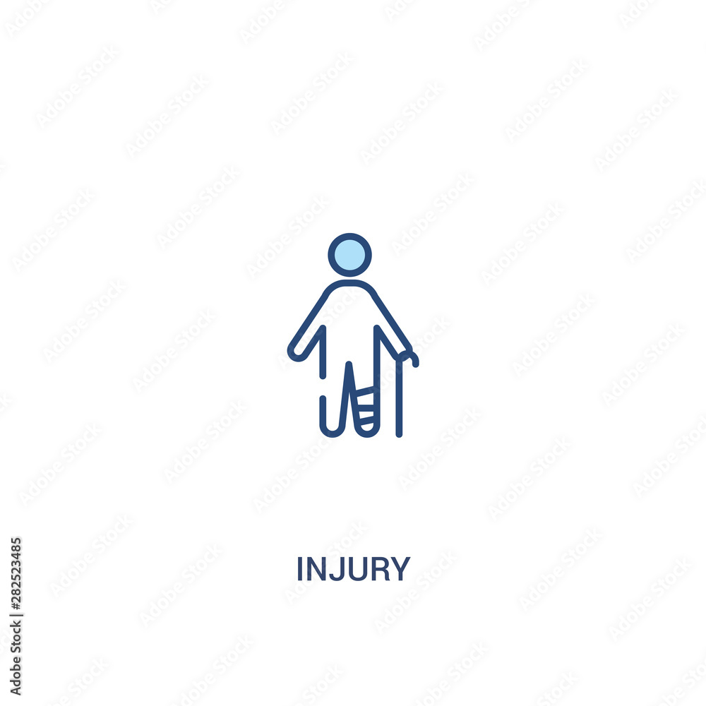 injury concept 2 colored icon. simple line element illustration. outline blue injury symbol. can be used for web and mobile ui/ux. injury concept 2 colored icon. simple line element illustration. outline blue injury symbol. can be used for web and mobile ui/ux.