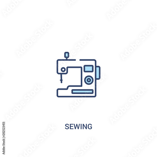 sewing concept 2 colored icon. simple line element illustration. outline blue sewing symbol. can be used for web and mobile ui/ux.