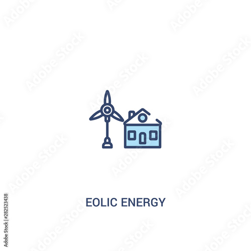 eolic energy concept 2 colored icon. simple line element illustration. outline blue eolic energy symbol. can be used for web and mobile ui/ux.
