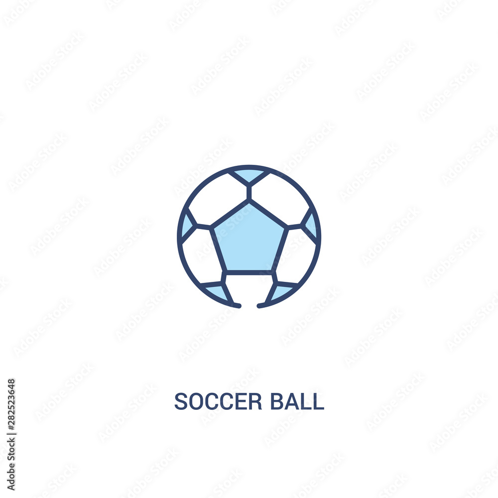 soccer ball concept 2 colored icon. simple line element illustration. outline blue soccer ball symbol. can be used for web and mobile ui/ux.