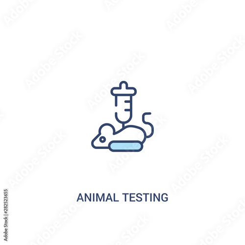 animal testing concept 2 colored icon. simple line element illustration. outline blue animal testing symbol. can be used for web and mobile ui/ux.