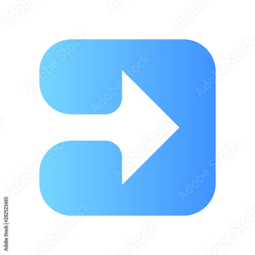 Free Download Blue arrow in square flat design long shadow color icon. Play button. Forward indicator, right turn. Arrowhead indicating rightward. Next arrow. Navigation cursor. Vector silhouette illustration - GFXLoad