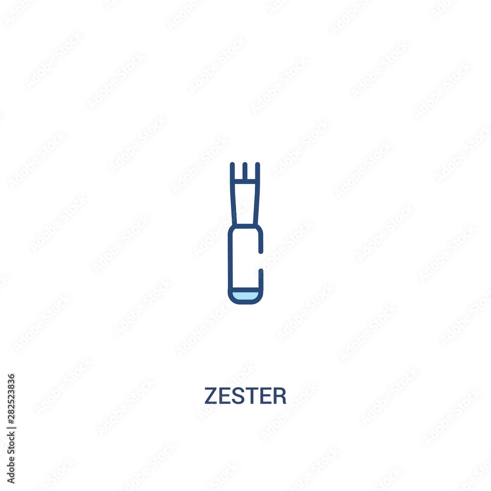 zester concept 2 colored icon. simple line element illustration. outline blue zester symbol. can be used for web and mobile ui/ux.