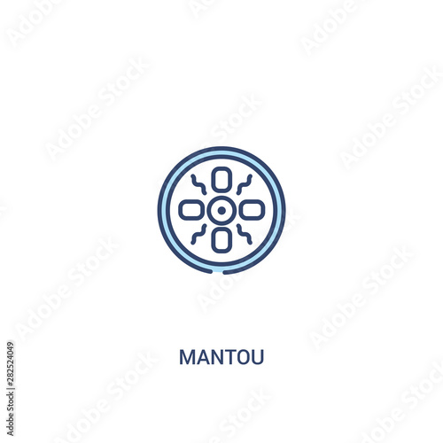 mantou concept 2 colored icon. simple line element illustration. outline blue mantou symbol. can be used for web and mobile ui/ux.