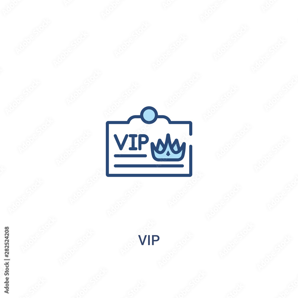 vip concept 2 colored icon. simple line element illustration. outline blue vip symbol. can be used for web and mobile ui/ux.
