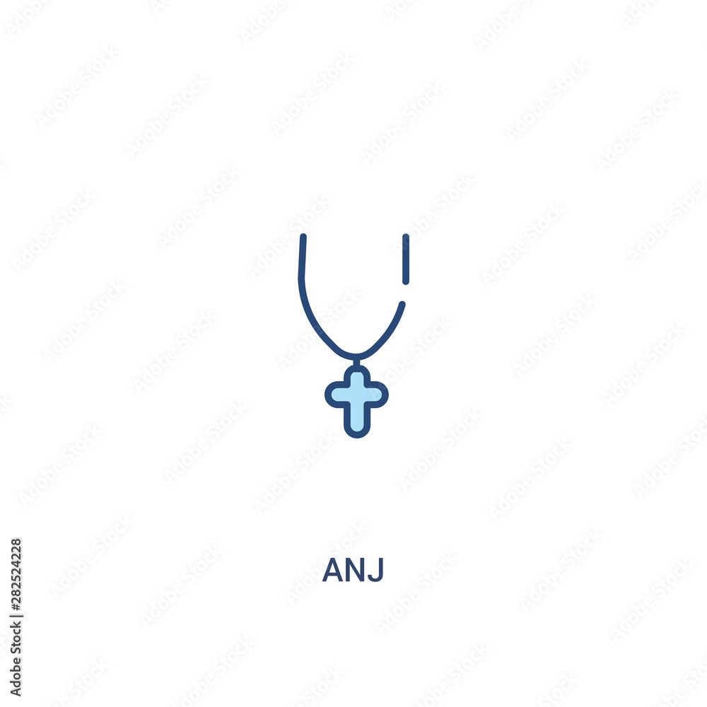 anj concept 2 colored icon. simple line element illustration. outline blue anj symbol. can be used for web and mobile ui/ux. anj concept 2 colored icon. simple line element illustration. outline blue anj symbol. can be used for web and mobile ui/ux.