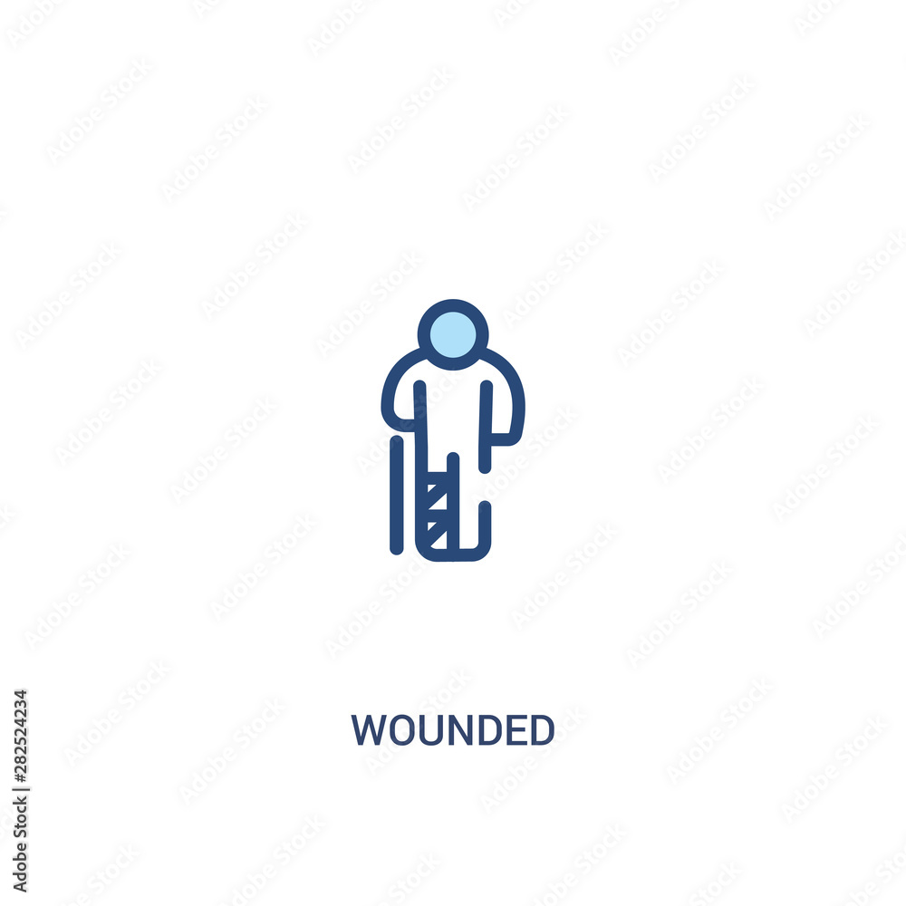 wounded concept 2 colored icon. simple line element illustration. outline blue wounded symbol. can be used for web and mobile ui/ux. wounded concept 2 colored icon. simple line element illustration. outline blue wounded symbol. can be used for web and mobile ui/ux.