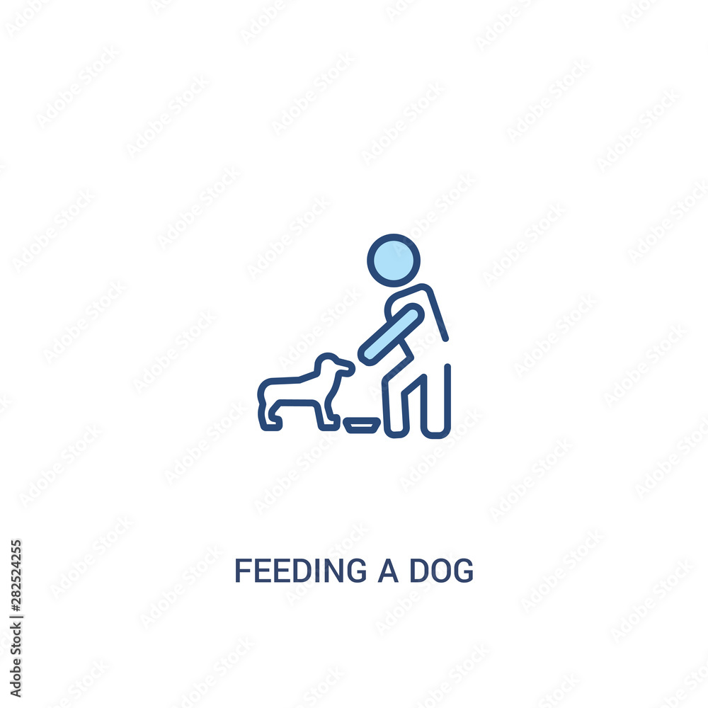 feeding a dog concept 2 colored icon. simple line element illustration. outline blue feeding a dog symbol. can be used for web and mobile ui/ux. feeding a dog concept 2 colored icon. simple line element illustration. outline blue feeding a dog symbol. can be used for web and mobile ui/ux.