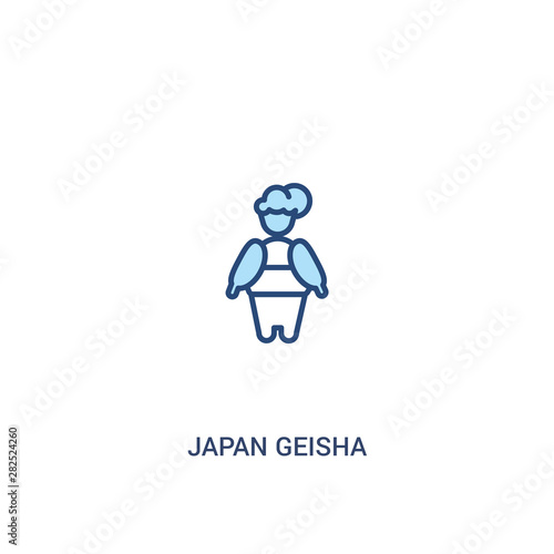 japan geisha concept 2 colored icon. simple line element illustration. outline blue japan geisha symbol. can be used for web and mobile ui/ux.