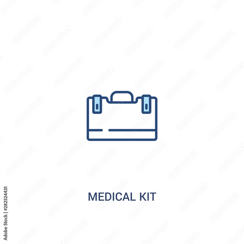 medical kit concept 2 colored icon. simple line element illustration. outline blue medical kit symbol. can be used for web and mobile ui/ux. medical kit concept 2 colored icon. simple line element illustration. outline blue medical kit symbol. can be used for web and mobile ui/ux.