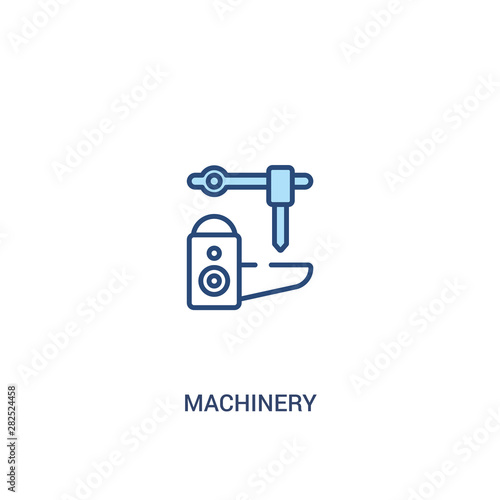 machinery concept 2 colored icon. simple line element illustration. outline blue machinery symbol. can be used for web and mobile ui ux.
