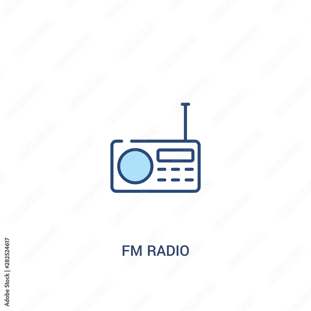 fm radio concept 2 colored icon. simple line element illustration. outline  blue fm radio symbol. can be used for web and mobile ui/ux. Stock Vector |  Adobe Stock