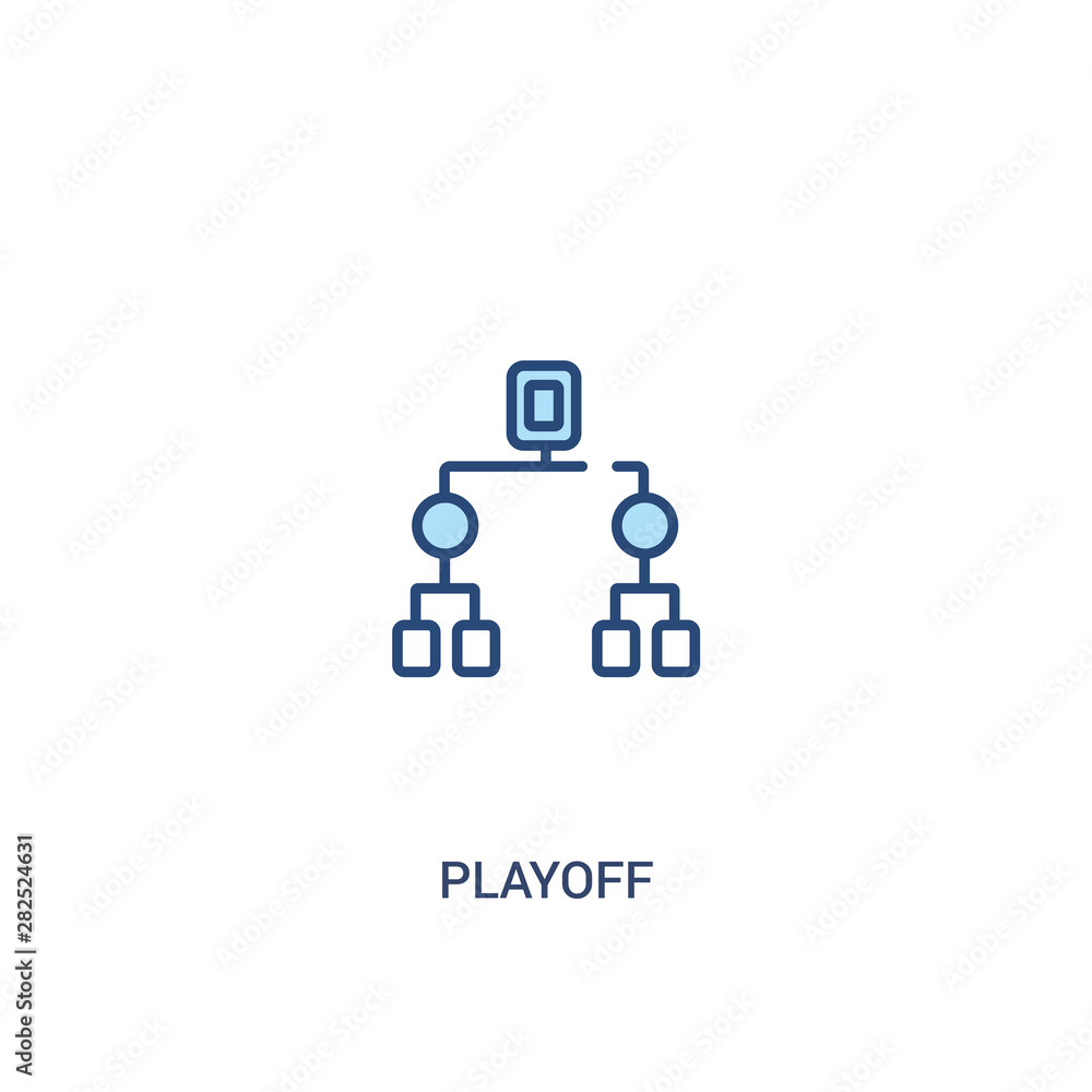 playoff concept 2 colored icon. simple line element illustration. outline blue playoff symbol. can be used for web and mobile ui/ux.