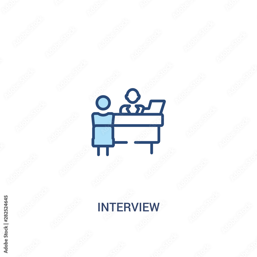 interview concept 2 colored icon. simple line element illustration. outline blue interview symbol. can be used for web and mobile ui/ux. interview concept 2 colored icon. simple line element illustration. outline blue interview symbol. can be used for web and mobile ui/ux.