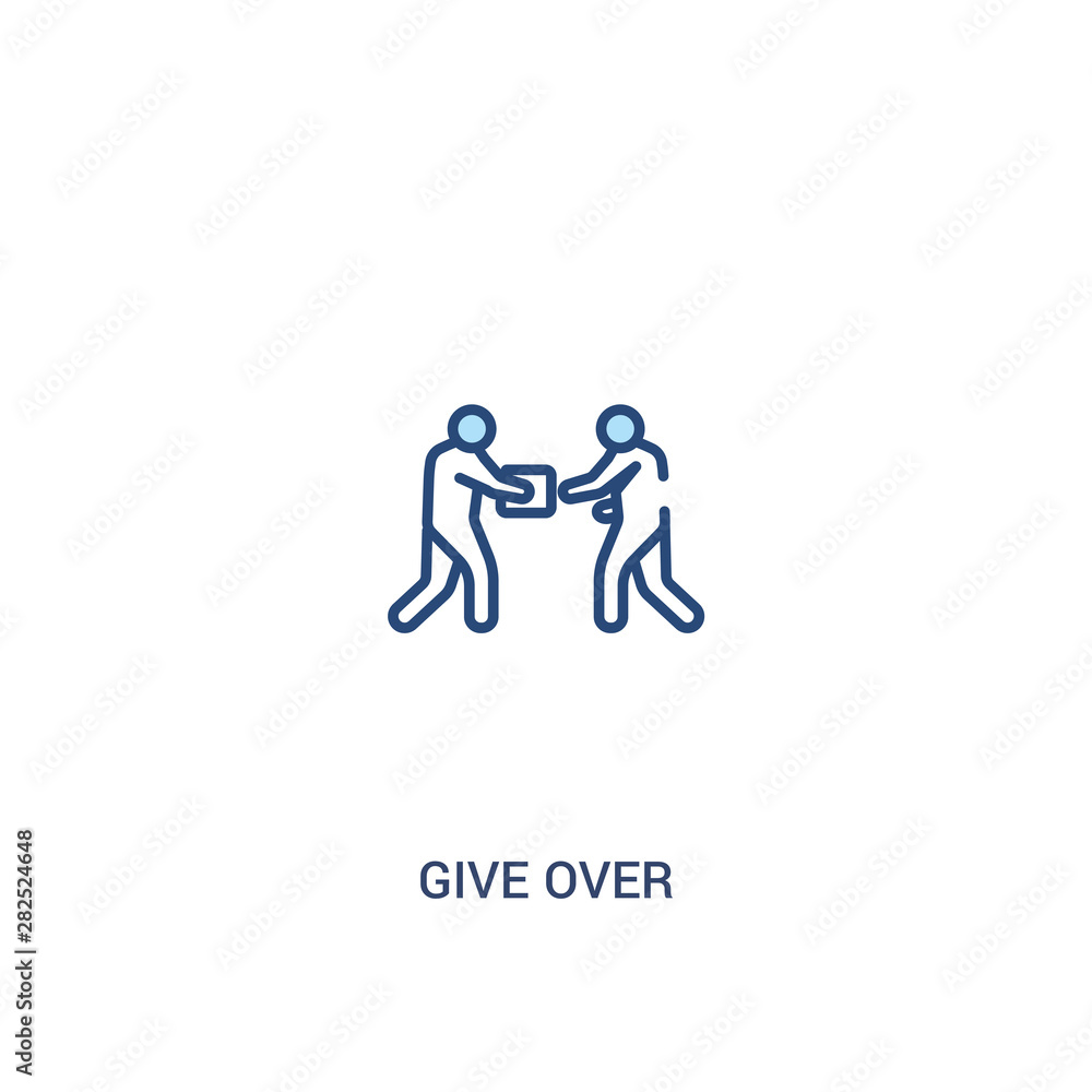 give over concept 2 colored icon. simple line element illustration. outline blue give over symbol. can be used for web and mobile ui/ux.