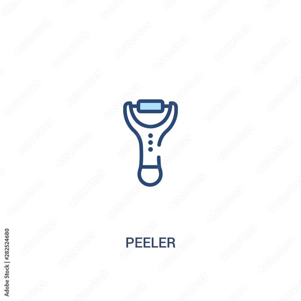 peeler concept 2 colored icon. simple line element illustration. outline blue peeler symbol. can be used for web and mobile ui/ux. peeler concept 2 colored icon. simple line element illustration. outline blue peeler symbol. can be used for web and mobile ui/ux.