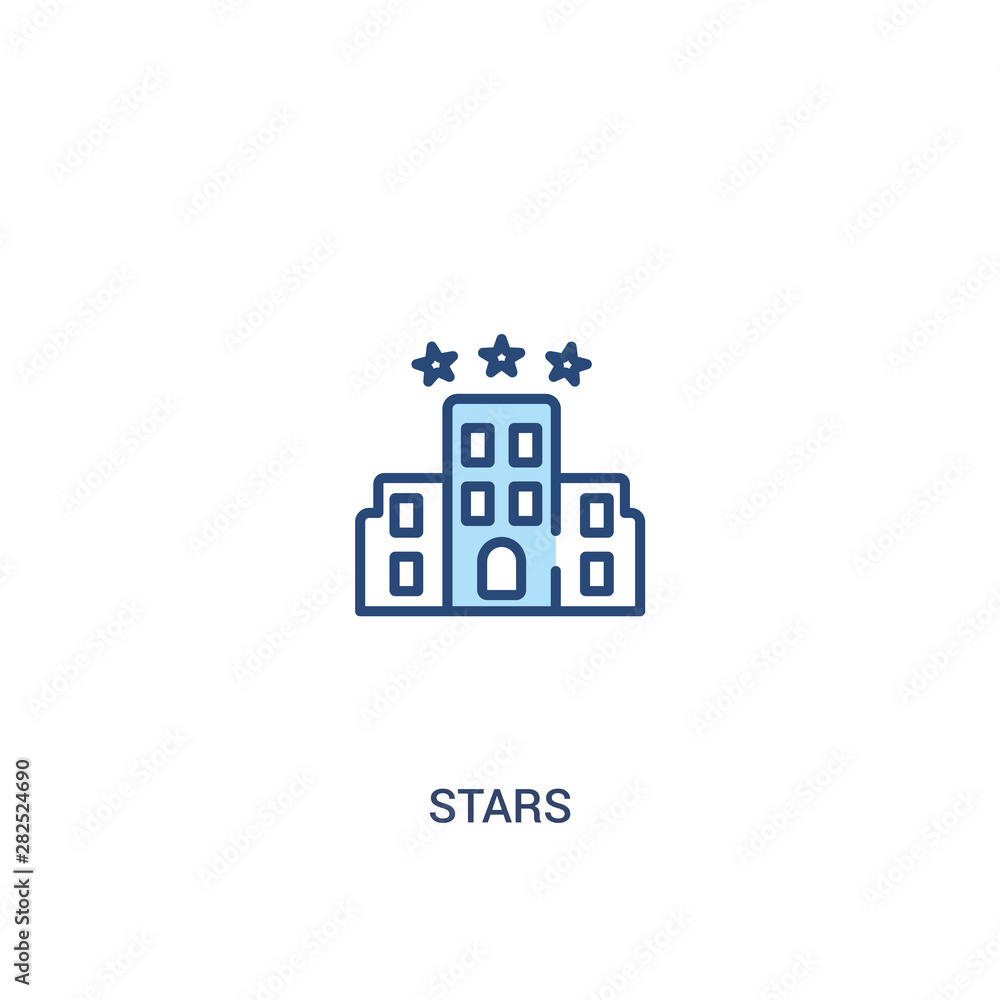 stars concept 2 colored icon. simple line element illustration. outline blue stars symbol. can be used for web and mobile ui/ux.
