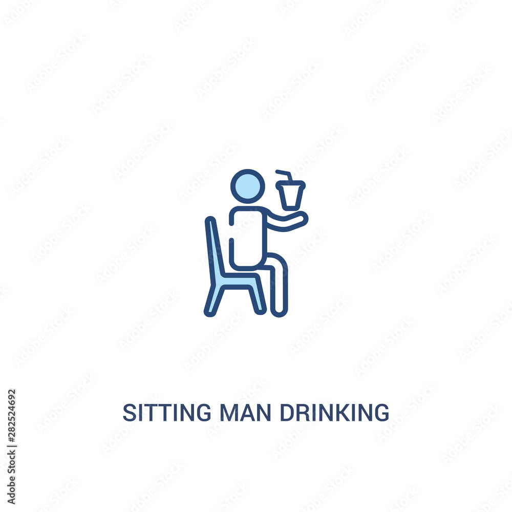 sitting man drinking a soda concept 2 colored icon. simple line element illustration. outline blue sitting man drinking a soda symbol. can be used for web and mobile ui/ux. sitting man drinking a soda concept 2 colored icon. simple line element illustration. outline blue sitting man drinking a soda symbol. can be used for web and mobile ui/ux.