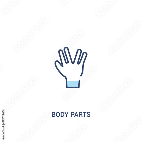body parts concept 2 colored icon. simple line element illustration. outline blue body parts symbol. can be used for web and mobile ui/ux. © zaurrahimov