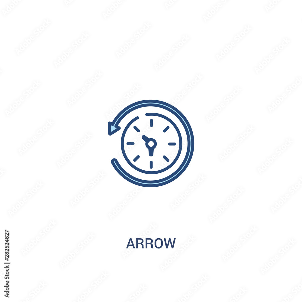 arrow concept 2 colored icon. simple line element illustration. outline blue arrow symbol. can be used for web and mobile ui/ux.