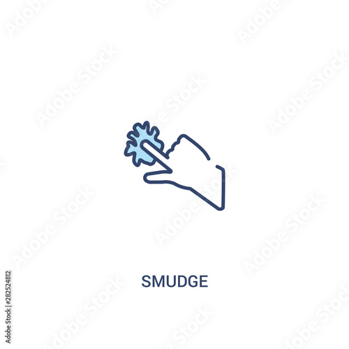 smudge concept 2 colored icon. simple line element illustration. outline blue smudge symbol. can be used for web and mobile ui/ux.