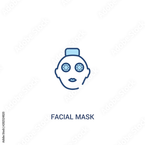 facial mask concept 2 colored icon. simple line element illustration. outline blue facial mask symbol. can be used for web and mobile ui/ux. © zaurrahimov