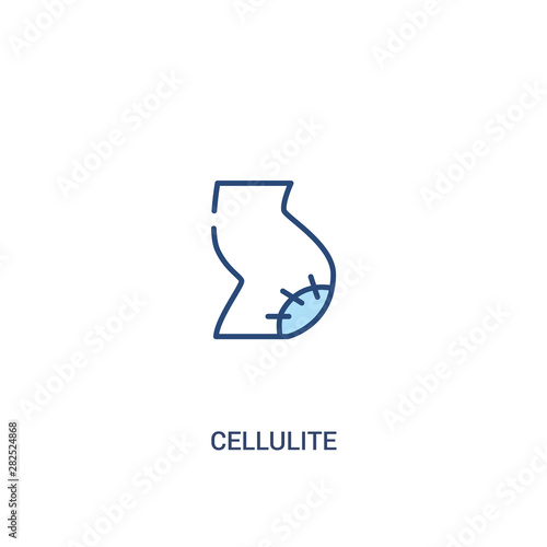 cellulite concept 2 colored icon. simple line element illustration. outline blue cellulite symbol. can be used for web and mobile ui/ux.