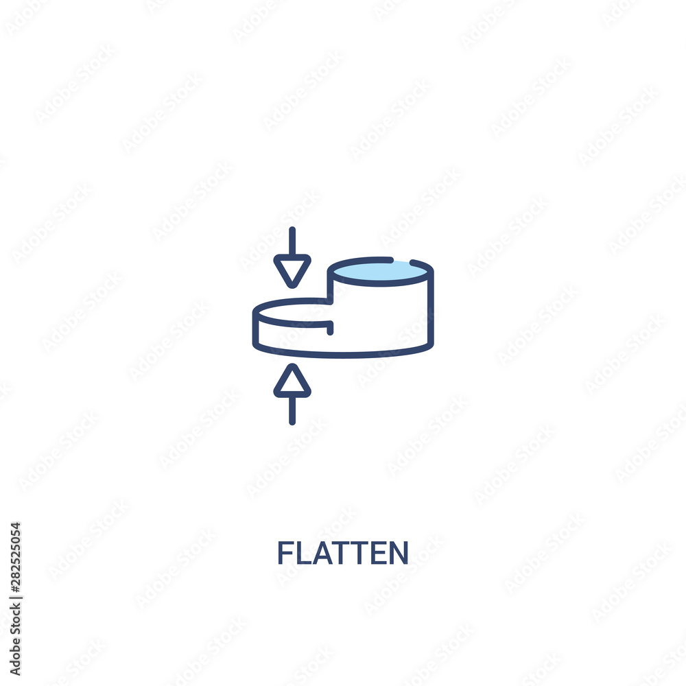 flatten concept 2 colored icon. simple line element illustration. outline blue flatten symbol. can be used for web and mobile ui/ux. flatten concept 2 colored icon. simple line element illustration. outline blue flatten symbol. can be used for web and mobile ui/ux.