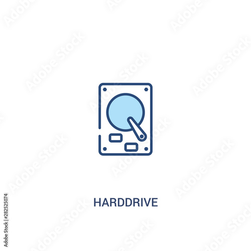 harddrive concept 2 colored icon. simple line element illustration. outline blue harddrive symbol. can be used for web and mobile ui/ux.