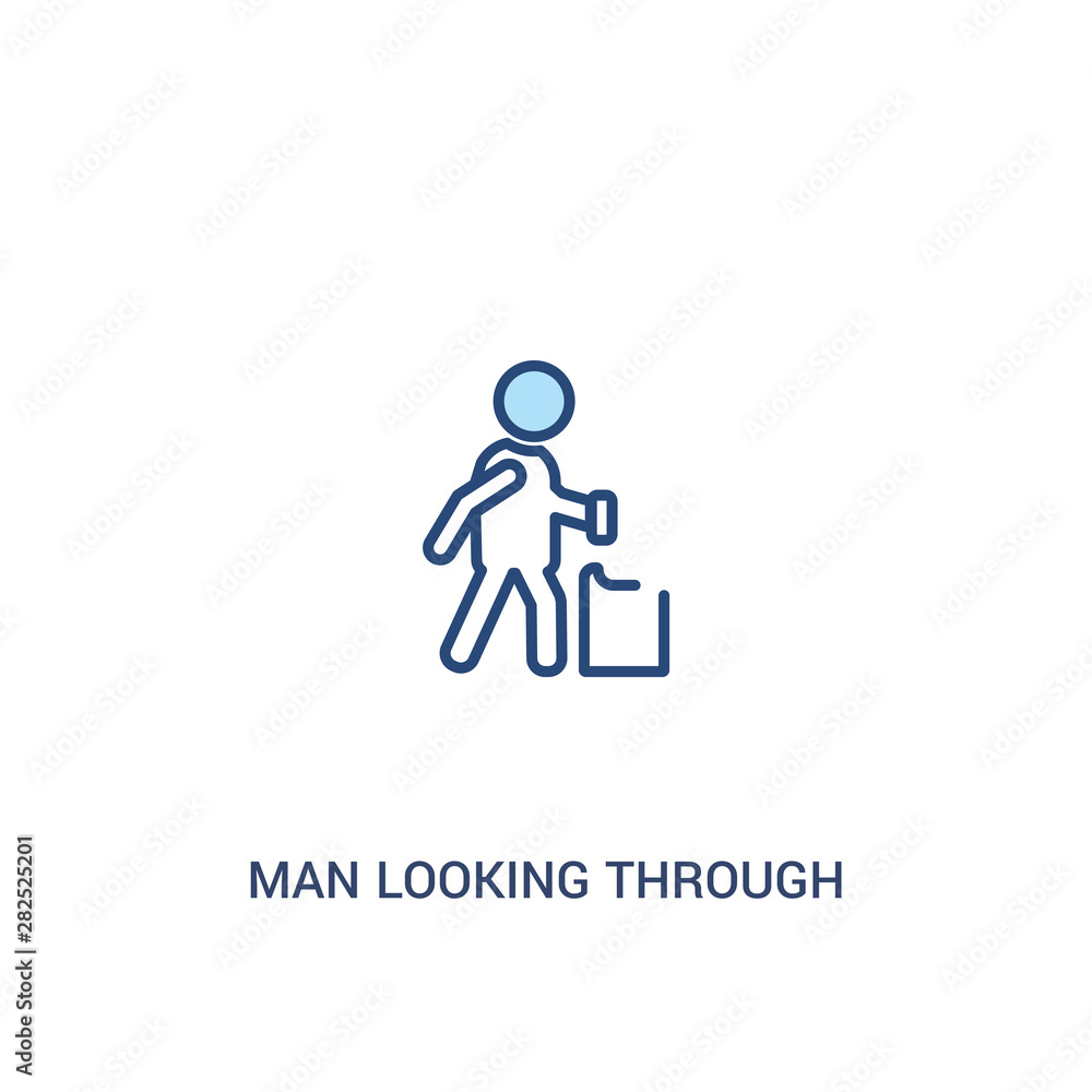 man looking through the garbage container concept 2 colored icon. simple line element illustration. outline blue man looking through the garbage container symbol. can be used for web and mobile man looking through the garbage container concept 2 colored icon. simple line element illustration. outline blue man looking through the garbage container symbol. can be used for web and mobile