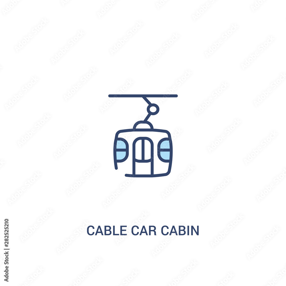 cable car cabin concept 2 colored icon. simple line element illustration. outline blue cable car cabin symbol. can be used for web and mobile ui/ux.
