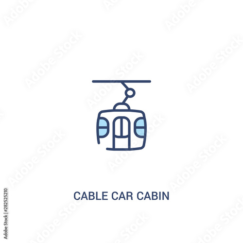 cable car cabin concept 2 colored icon. simple line element illustration. outline blue cable car cabin symbol. can be used for web and mobile ui ux.