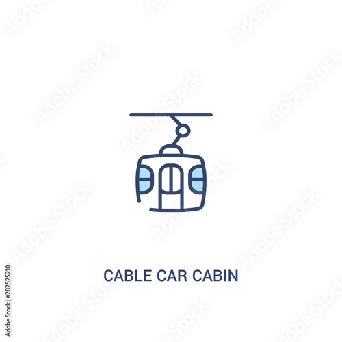 cable car cabin concept 2 colored icon. simple line element illustration. outline blue cable car cabin symbol. can be used for web and mobile ui/ux.