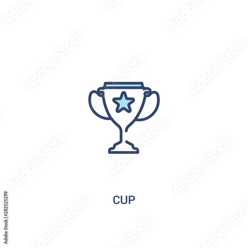 cup concept 2 colored icon. simple line element illustration. outline blue cup symbol. can be used for web and mobile ui/ux.