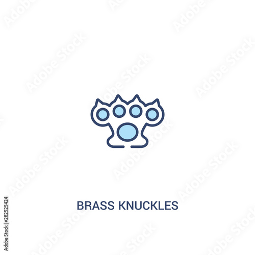 brass knuckles concept 2 colored icon. simple line element illustration. outline blue brass knuckles symbol. can be used for web and mobile ui/ux.